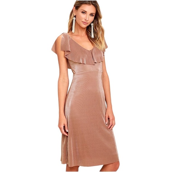 LULU’S Frill Estate Blush Midi Dress - Picture 13 of 13